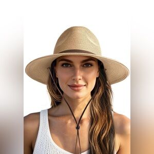 Tan Wide Brim Sun Hat